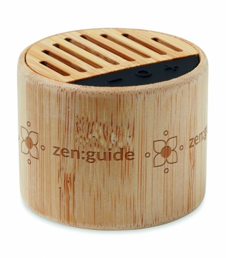 Logotrade advertising product image of: Round bamboo wireless speaker