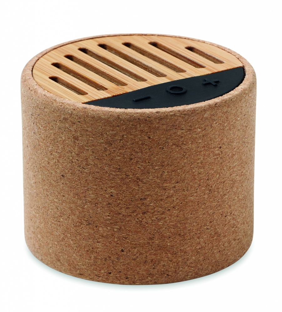 Logotrade promotional giveaway image of: Round cork wireless speaker