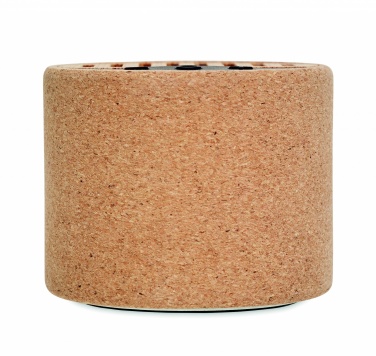 Logo trade promotional giveaways picture of: Round cork wireless speaker