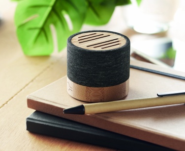 Logo trade promotional merchandise image of: Bamboo RPET wireless speaker
