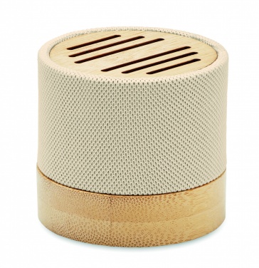Logo trade promotional merchandise picture of: Bamboo RPET wireless speaker