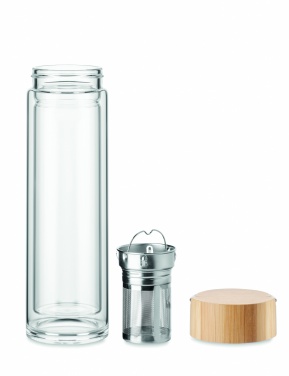 Logo trade advertising products picture of: Double wall glass bottle 400ml Berlin