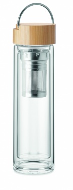 Logotrade promotional merchandise picture of: Double wall glass bottle 400ml Berlin