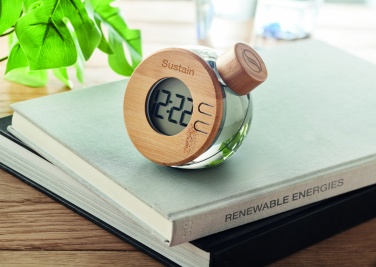 Logotrade promotional items photo of: Water powered bamboo LCD clock
