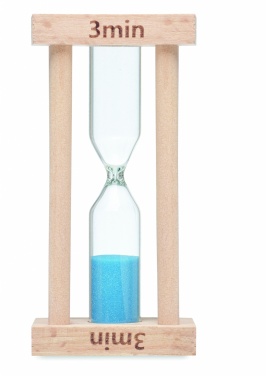 Logo trade promotional products image of: Wooden sand timer 3 minutes