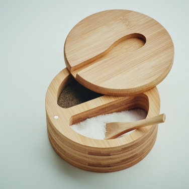 Logo trade promotional merchandise image of: Salt and pepper bamboo box
