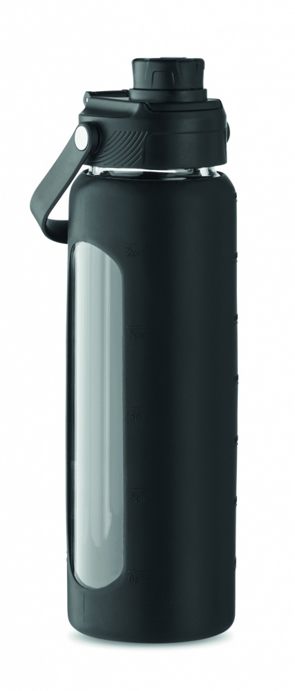 Logo trade promotional giveaway photo of: Glass bottle with sleeve 750 ml