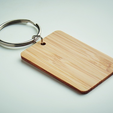 Logotrade promotional gift image of: Rectangular bamboo key ring Riihimäki