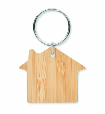 Logotrade promotional giveaway picture of: House shaped bamboo key ring Järvenpää