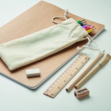 Logo trade promotional giveaways image of: Kids drawing set in drawstring