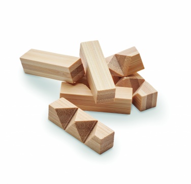 Logo trade promotional item photo of: Bamboo brain teaser star shape