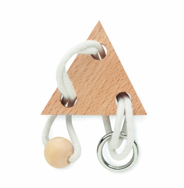 Logo trade promotional products image of: Wooden brain teaser triangle