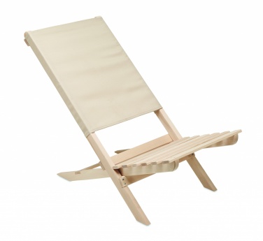 Logo trade promotional merchandise image of: Foldable wooden beach chair