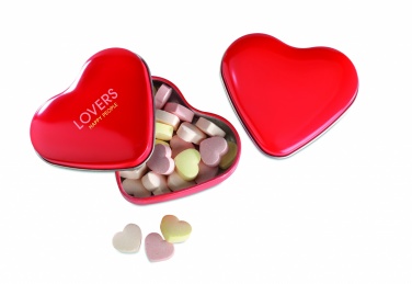 Logo trade promotional giveaways picture of: Heart tin box with candies