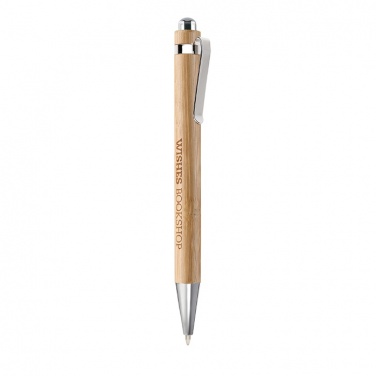 Logo trade promotional gifts image of: Bamboo automatic ball pen