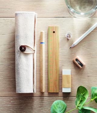 Logo trade promotional products picture of: Stationary set in cotton pouch