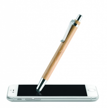 Logo trade corporate gifts picture of: Ball pen in ABS and bamboo