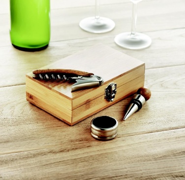 Logotrade promotional gifts photo of: Wine set in bamboo box