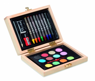 Logo trade promotional merchandise image of: Painting set in wooden box