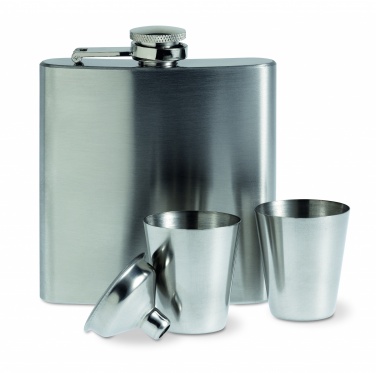 Logotrade promotional gifts photo of: Slim hip flask w 2 cups set