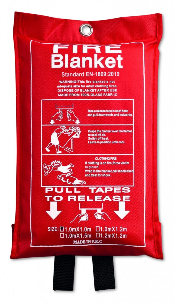 Logo trade promotional items picture of: Fire blanket in pouch 100x95cm