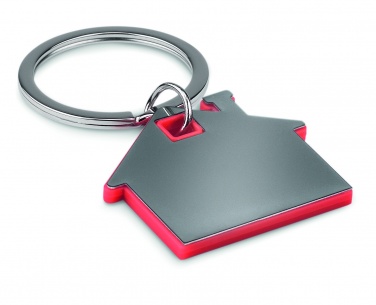 Logotrade promotional merchandise photo of: House shape plastic key ring Rezekne