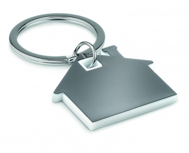 Logo trade promotional merchandise image of: House shape plastic key ring Rezekne