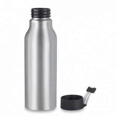 Logotrade business gifts photo of: Single-walled 500 ml aluminum bottle with a PP cap and a silicone strap