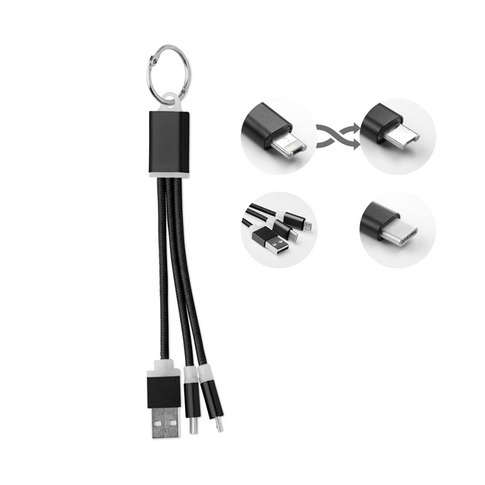 Logotrade promotional merchandise image of: key ring with USB type C cable Salaspils