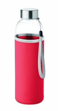 Logo trade promotional merchandise photo of: Glass bottle in pouch 500ml