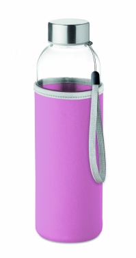 Logo trade promotional merchandise photo of: Glass bottle in pouch 500ml