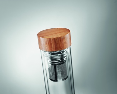 Logo trade corporate gifts picture of: Double wall glass bottle 400ml München
