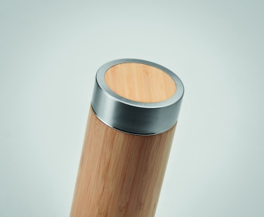Logo trade promotional products image of: Double wall bamboo flask 400ml