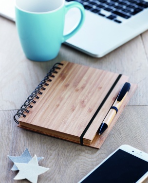 Logotrade advertising product image of: Bamboo notebook with pen lined BAMBLOC