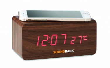 Logotrade promotional gift image of: LED clock/5W wireless charger