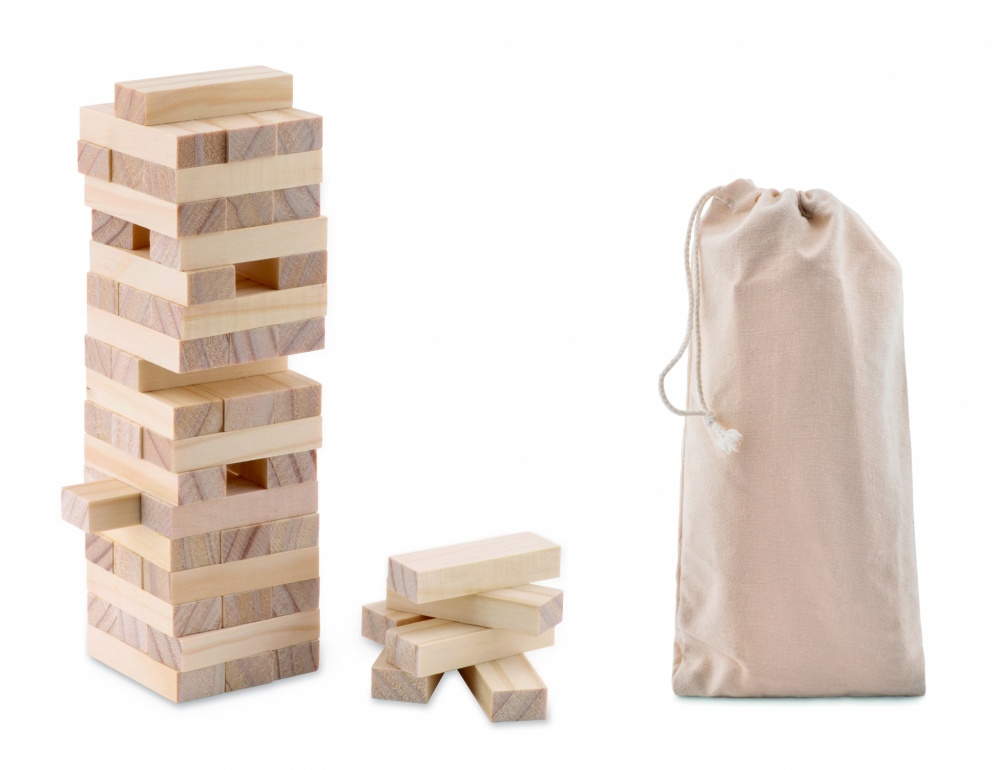 Logo trade promotional products image of: Tower game in cotton pouch