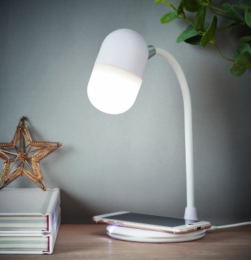 Logo trade business gifts image of: Wireless charging lamp speaker