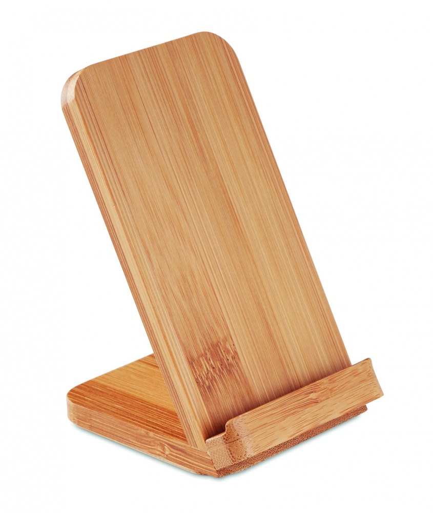 Logo trade promotional giveaway photo of: Bamboo wireless charge stand 5W WIRESTAND