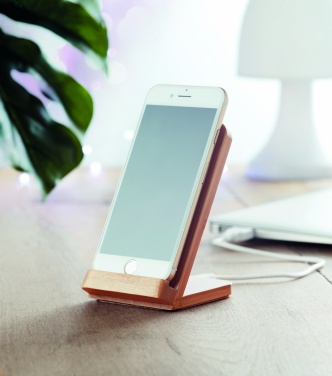 Logotrade business gifts photo of: Bamboo wireless charge stand 5W WIRESTAND