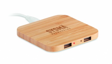 Logo trade promotional giveaway photo of: Bamboo wireless charge pad 5W