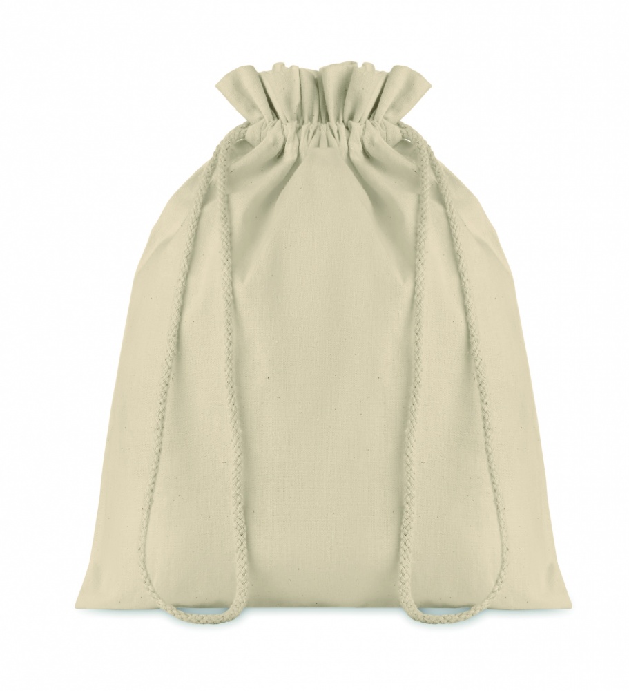 Logo trade promotional giveaways image of: Medium Cotton draw cord bag