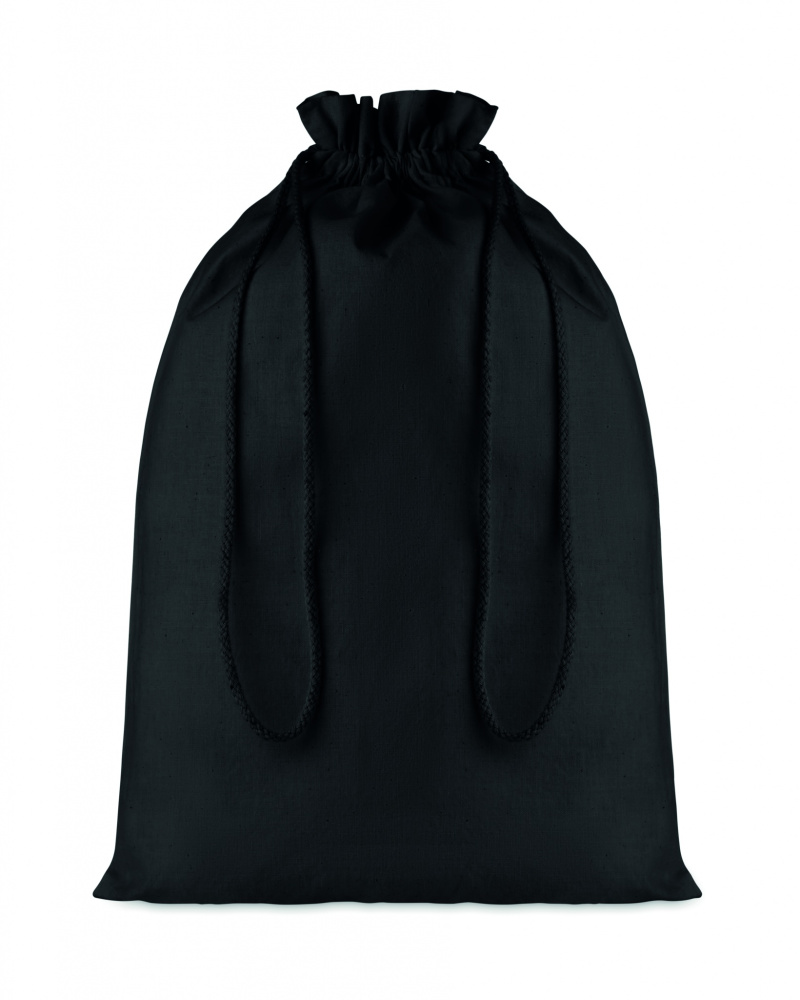 Logo trade business gifts image of: Large Cotton draw cord bag black
