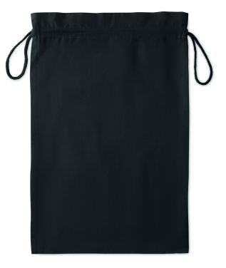 Logo trade promotional giveaways picture of: Large Cotton draw cord bag black