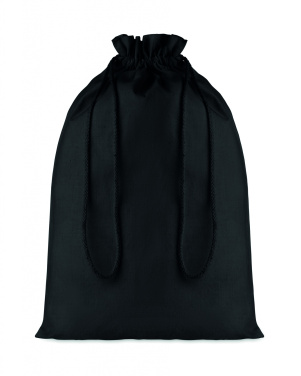 Logo trade promotional item photo of: Large Cotton draw cord bag black