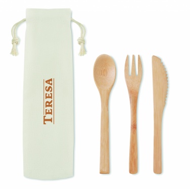 Logo trade promotional giveaway photo of: Bamboo cutlery set