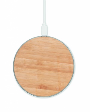 Logo trade promotional giveaway photo of: Bamboo wireless charger 10W DESPAD