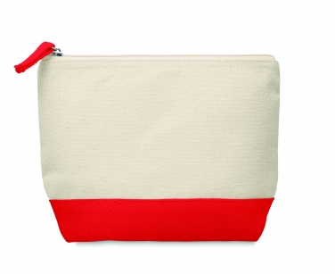 Logo trade promotional giveaways image of: Bicolour cotton cosmetic bag