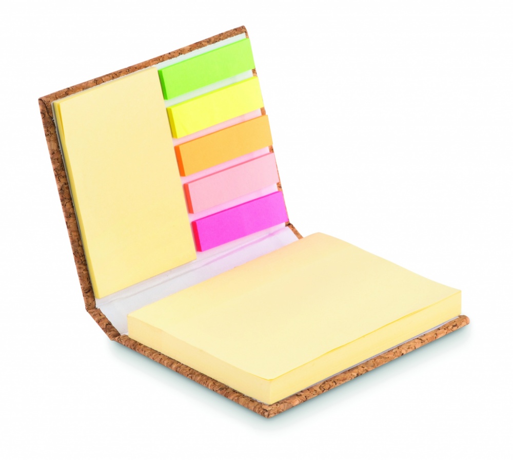 Logo trade promotional merchandise photo of: Cork sticky note memo pad