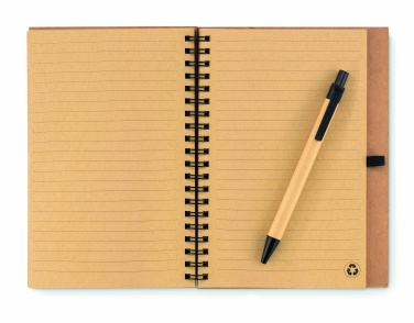 Logo trade business gifts image of: Cork notebook with pen