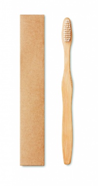 Logo trade promotional merchandise image of: Bamboo toothbrush in Kraft box